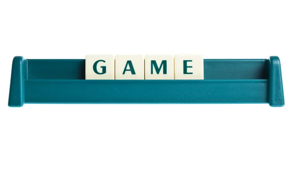 Hra slovo na tabuli izolovaných písmen — Stock fotografie