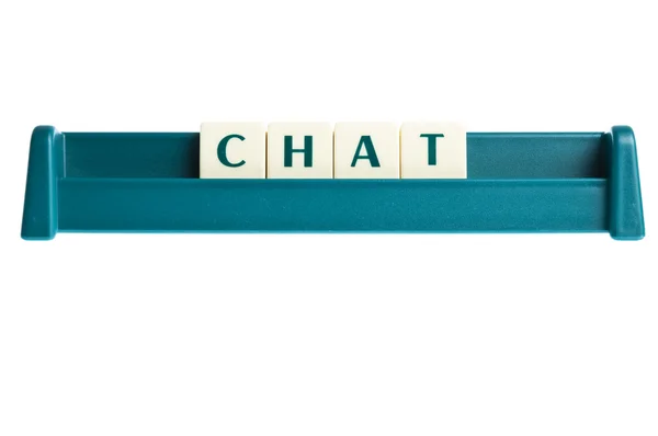 Chat word on isolated letters board — Stock Photo, Image