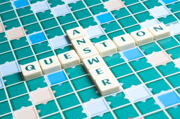 Question word made by letter pieces — Stock Photo, Image
