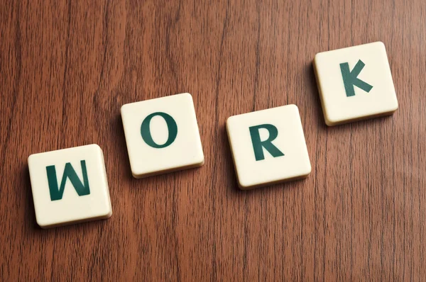 Work word made by letter pieces — Stock Photo, Image