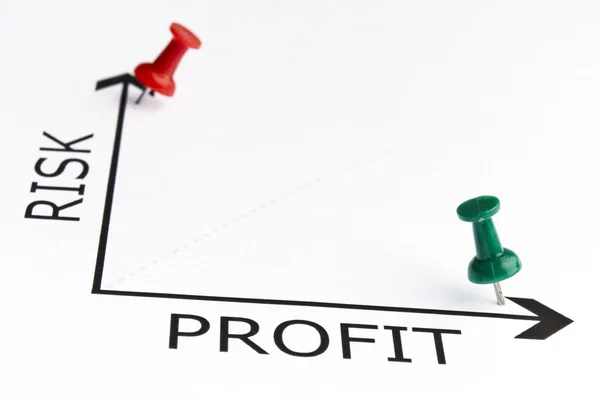 Profit chart with green pin — Stock Photo, Image