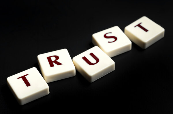 Trust word made by letter pieces