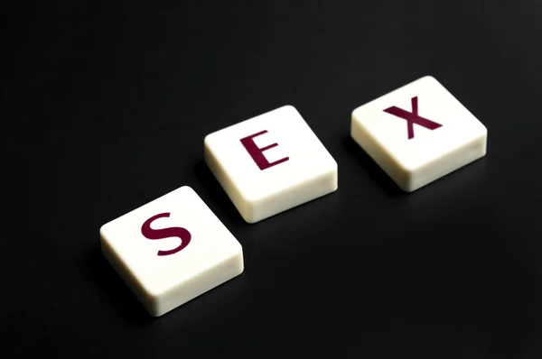 Sex word made by letter pieces — Stock Photo, Image