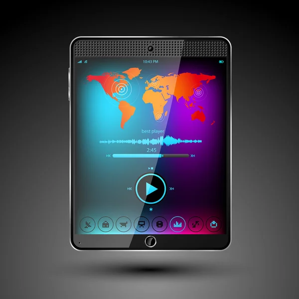 Tablet-Konzept mit Touchscreen — Stockvektor
