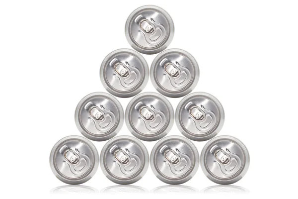 stock image Many cans of cold beer