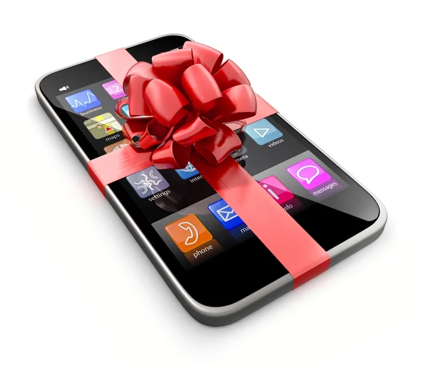 Smartphone dar, izolovaných na bílém pozadí — Stock fotografie
