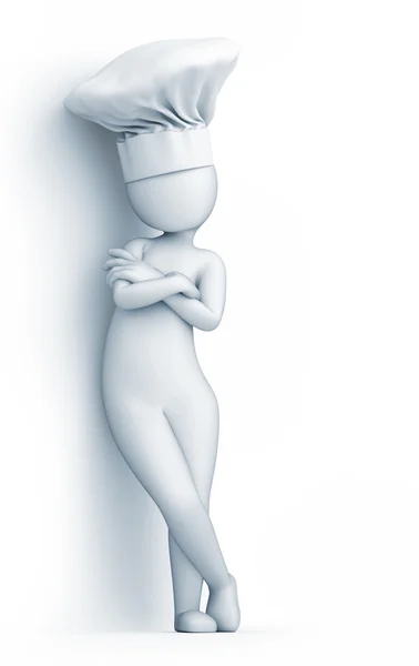 Chef, no fundo branco, renderização 3d — Fotografia de Stock