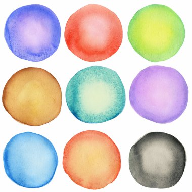 Watercolor circles clipart