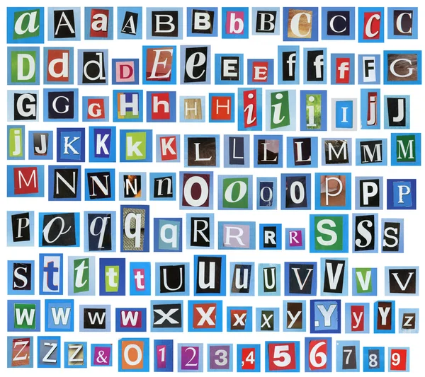 Newspaper alphabet — Stock Photo, Image