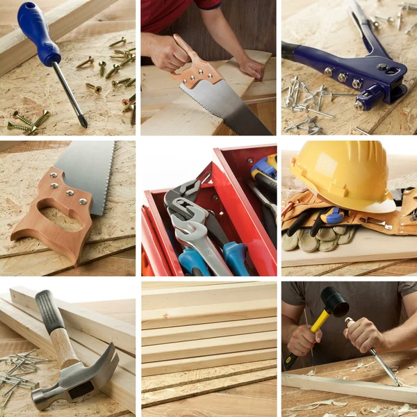 Woodwork collage — Stock Photo, Image