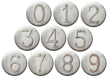 Metal numbers clipart