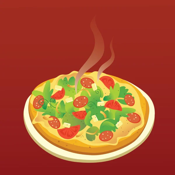 Pizza calda — Vettoriale Stock