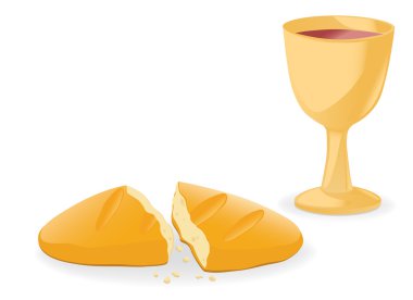 Communion – bread and wine clipart