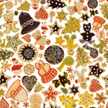 Seamless Christmas cookie background clipart