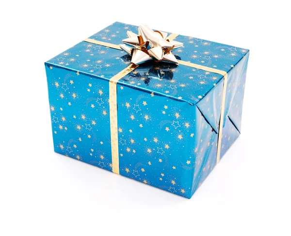 Blauer Geschenkkarton — Stockfoto
