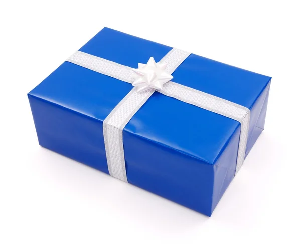 Jednoduché modré dárek — Stock fotografie
