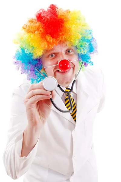 Zabawny clown lekarz — Zdjęcie stockowe