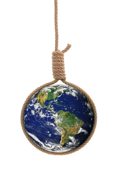 stock image Earth in gallows rope