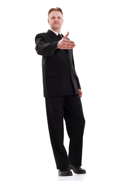 Business man offering hand for handshake — Stock Photo, Image