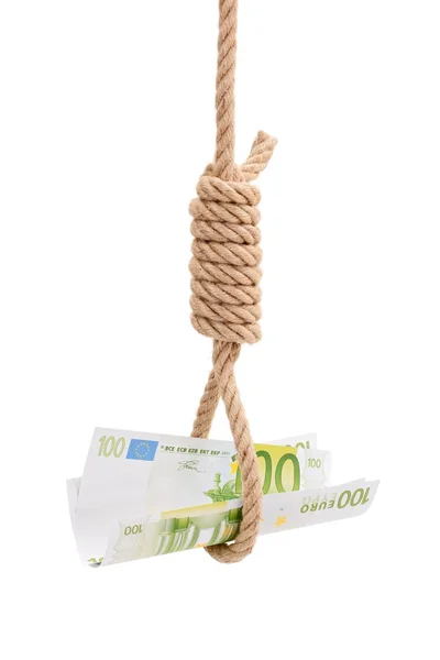 Dinero en cuerda de horca — Foto de Stock