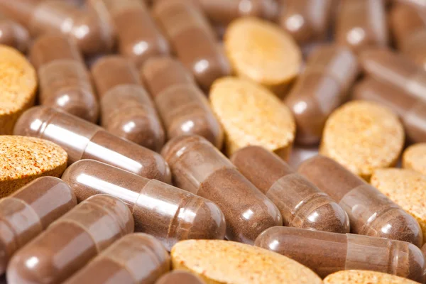 stock image Medicinal pills piled up a bunch