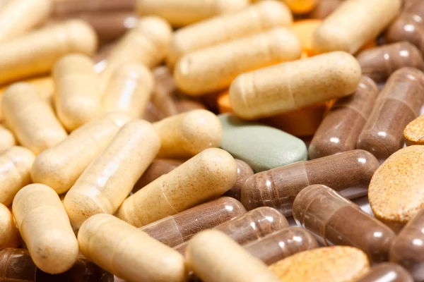 stock image Medicinal pills piled up a bunch