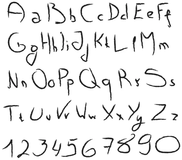 Grunge el yazısıyla yazılan alfabe — Stok fotoğraf