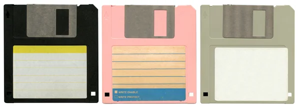 Drie floppy disks — Stockfoto