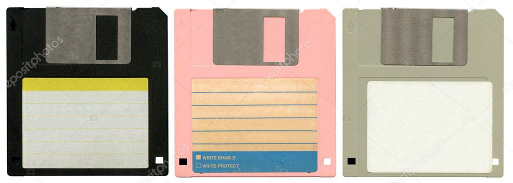 Three floppy discs