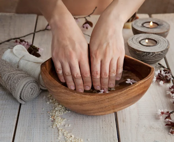 Natural spa manicure setting — Stock Photo, Image