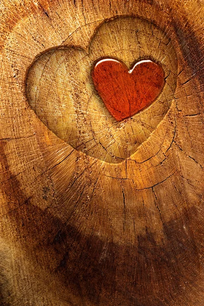 Láska text na dřevěné pozadí — Stock fotografie