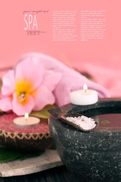 Spa inställningen i rosa toner — Stockfoto