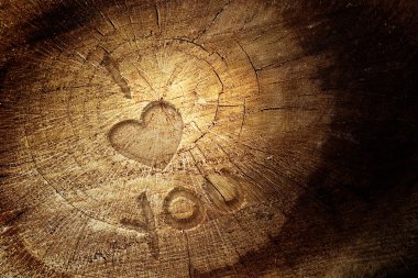 Love text on wooden background clipart