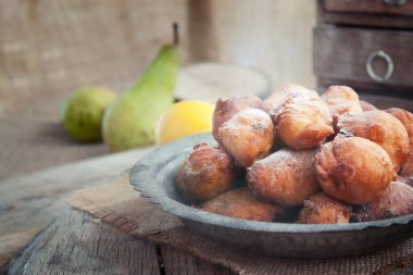 Deep fried fritters donuts clipart
