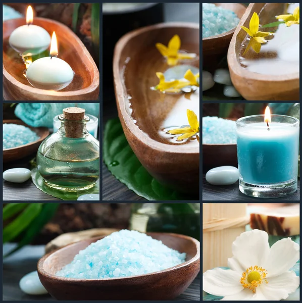 Spa collage in blue — Stock Photo, Image