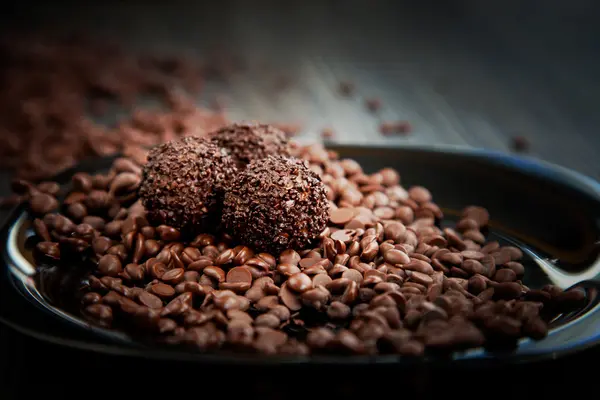 Chocolate balls with sprinkles — Stock Photo, Image