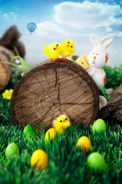 Easter hunt flyer or poster with copyspace clipart