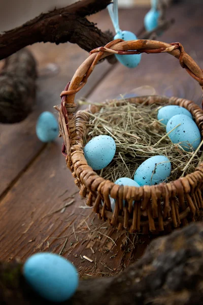 Ovos azuis Páscoa — Fotografia de Stock