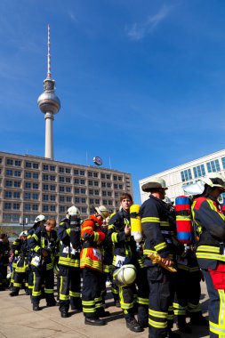 İtfaiyeciler büyük demo rekabet, berlin