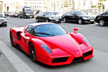 Ferrari Enzo in the streets of Berlin clipart