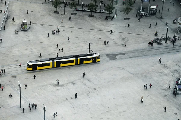 Τραμ στην πλατεία Αλεξάντερπλατς — Φωτογραφία Αρχείου