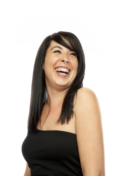 Ung kvinna som skrattar — Stockfoto