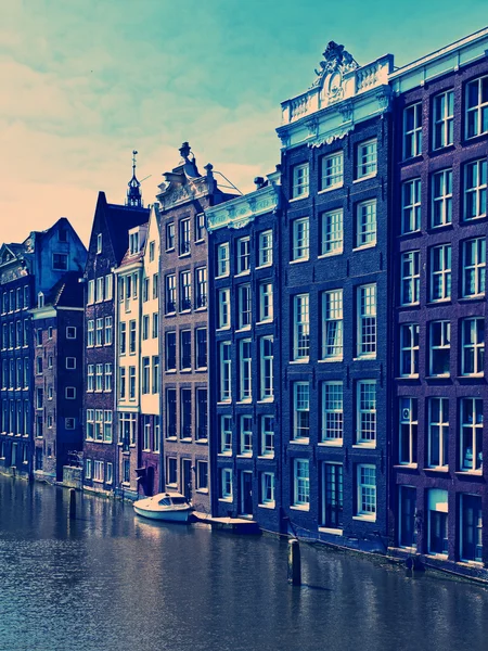 Foto vintage dei canali di Amsterdam — Foto Stock