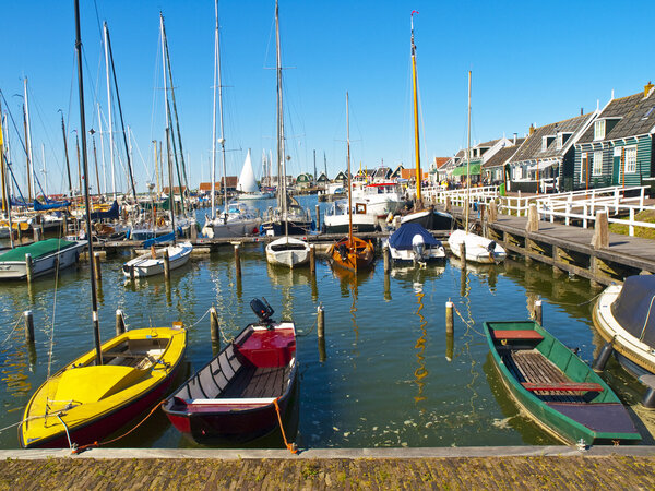 Small Rural Harbor in Marken Village, nearby Amsterdam