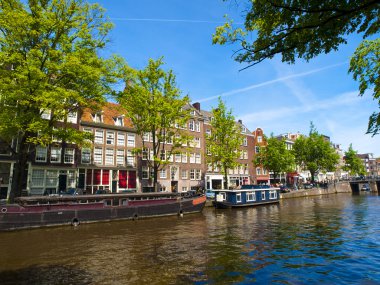 House Boats in Amsterdam Canal clipart