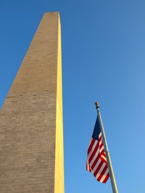 washington Anıtı ABD bayrağı