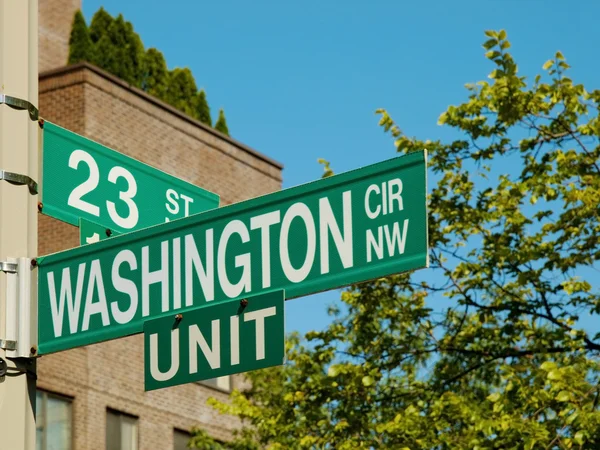 Washington sokak işaretleri — Stok fotoğraf