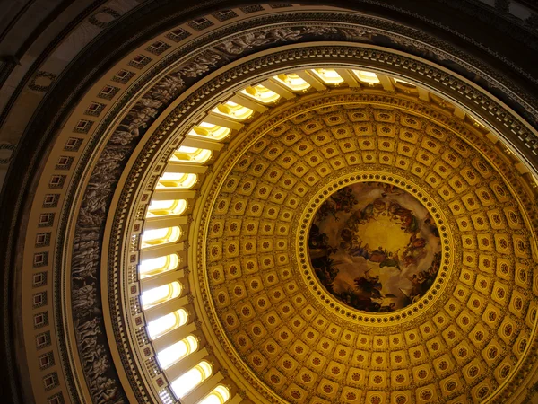 Interior dome of US Capitol, Washington DC — Stock Photo, Image