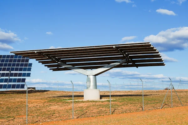 Solární panel struktura v elektrárně — Stock fotografie