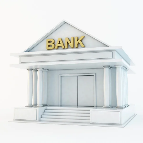 Bank 3D-pictogram — Stockfoto